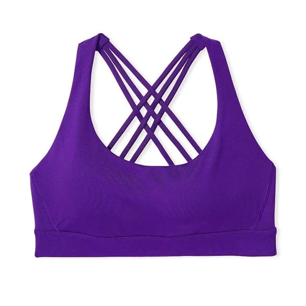 Victorias Secret Essentials Strappy Padded / Removable Padding Sports bra purple